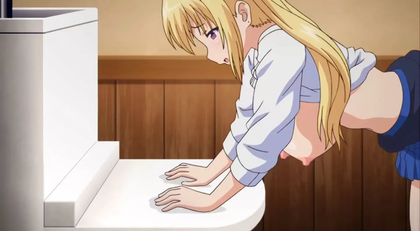 Papa Katsu Prefers Humiliating The Blonde In The Bathroom Hentai Anime