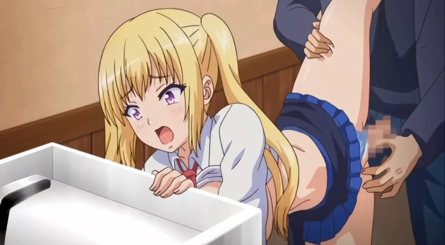 Papa Katsu Prefers Humiliating The Blonde In The Bathroom Hentai Anime