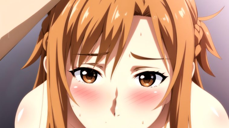 Busty Hentai Girl Alluring Asuna Sao Auburn Hair Big Breasts Bra