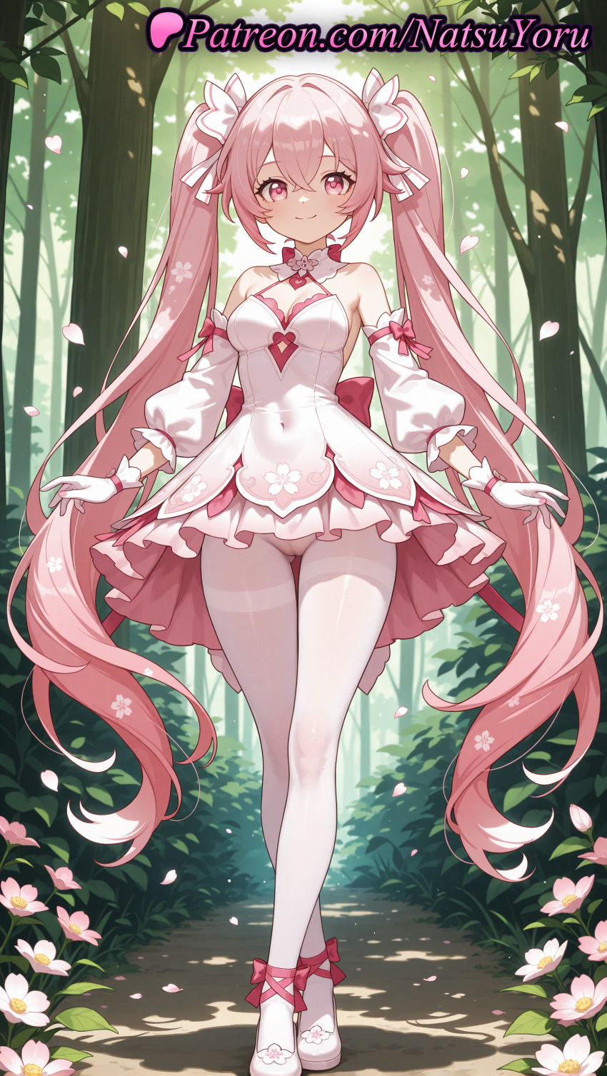 2025 ai_generated anime anime_style ankle_ribbon bangs bare_shoulders big_breasts blush bow breasts bush bust cleavage closed_mouth covered_navel crossed_legs day detached_sleeves dress falling_petals female_focus flower footwear_bow forest frilled_dress frills full_body gloves hair_between_eyes hair_ornament hentai high_heels high_quality high_res high_resolution hololive hololive_gamers hololive_gen_0 hololive_gen_1 hololive_japan leg_ribbon long_hair long_sleeves looking_at_viewer medium_breasts natsuyoru nature outside panties panties_under_pantyhose pantyhose patreon petals pink_bow pink_eyes pink_flower pink_hair plant puffy_long_sleeves puffy_sleeves ribbon sakura_miko shoes sleeveless sleeveless_dress smile stable_diffusion standing strapless_dress thigh_gap thighband_pantyhose tree twin_tails underwear very_long_hair voluptuous voluptuous_female watson_cross white_dress white_flower white_footwear white_gloves white_legwear white_pantyhose white_sleeves